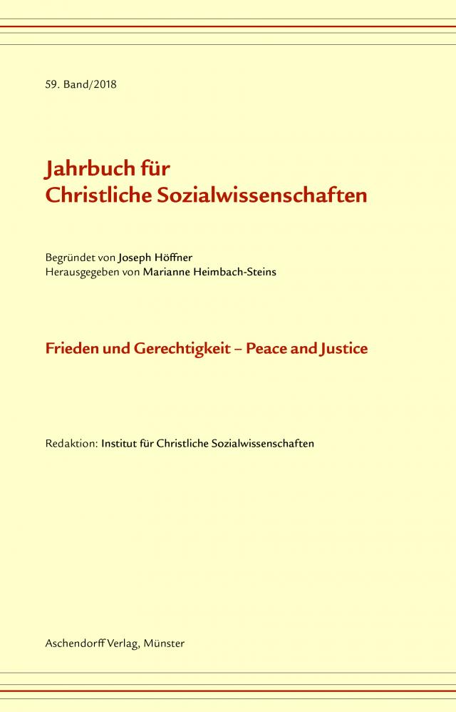 Jahrbuch für christliche Sozialwissenschaften, Band 59 (2018)