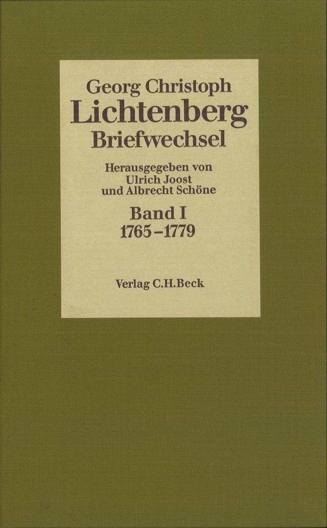 Lichtenberg Briefwechsel  Bd. 1: 1765-1779