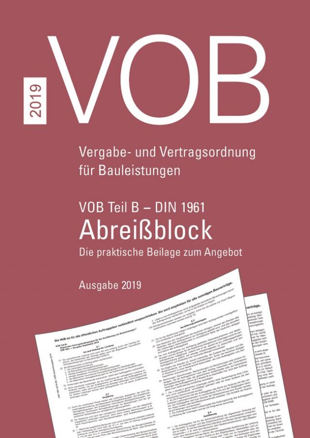 VOB Teil B - DIN 1961 - Abreißblock