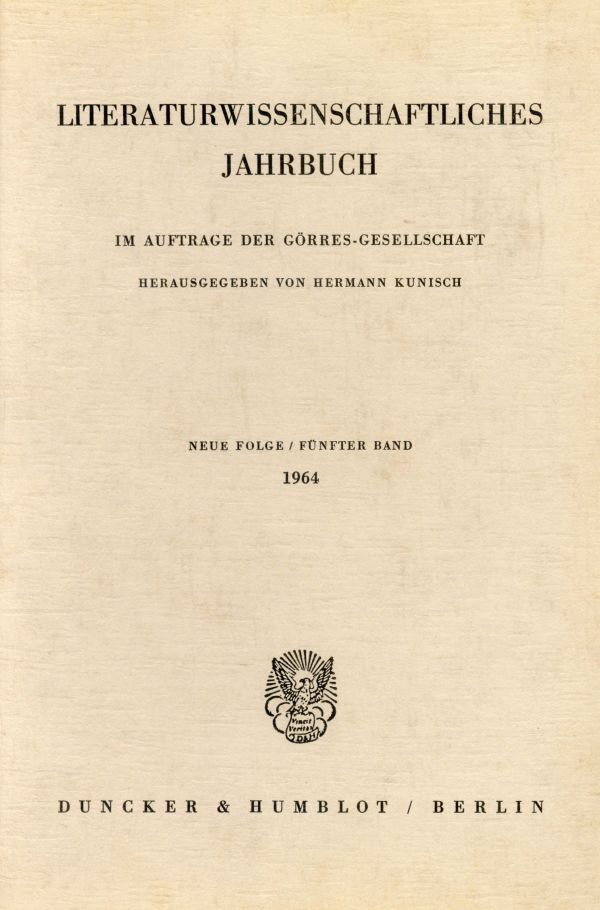 Literaturwissenschaftliches Jahrbuch.. Bd.5/1964