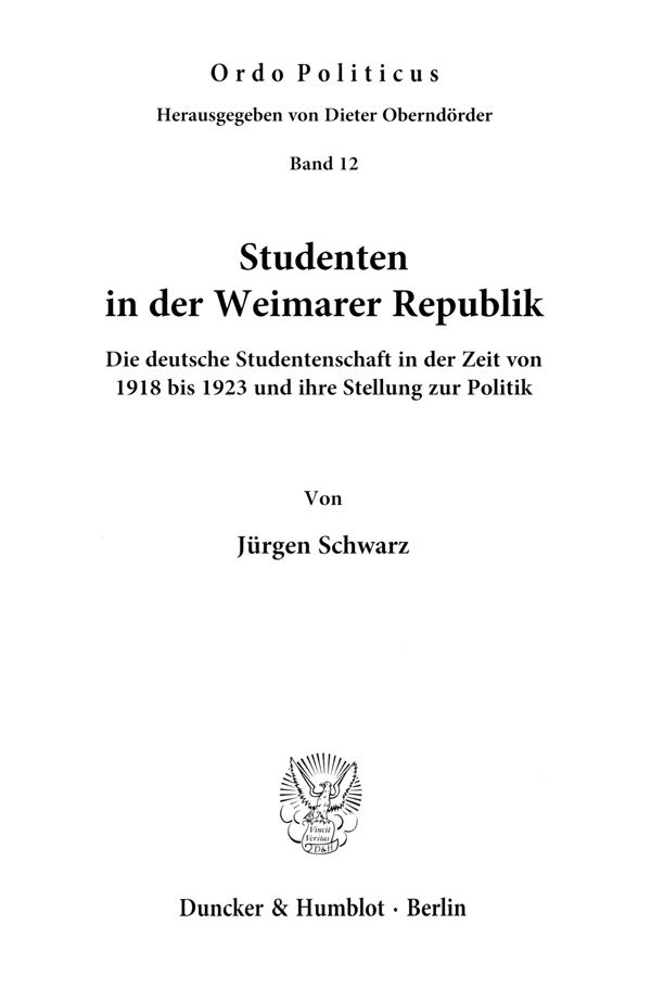 Studenten in der Weimarer Republik.