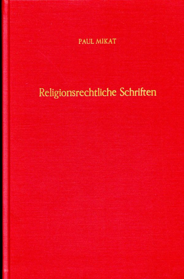 Religionsrechtliche Schriften.