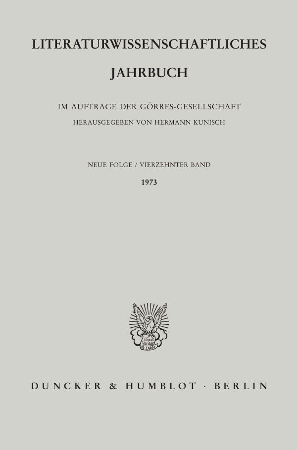 Literaturwissenschaftliches Jahrbuch.. Bd.14/1973