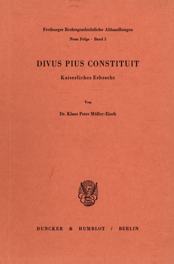 Divus Pius Constituit.