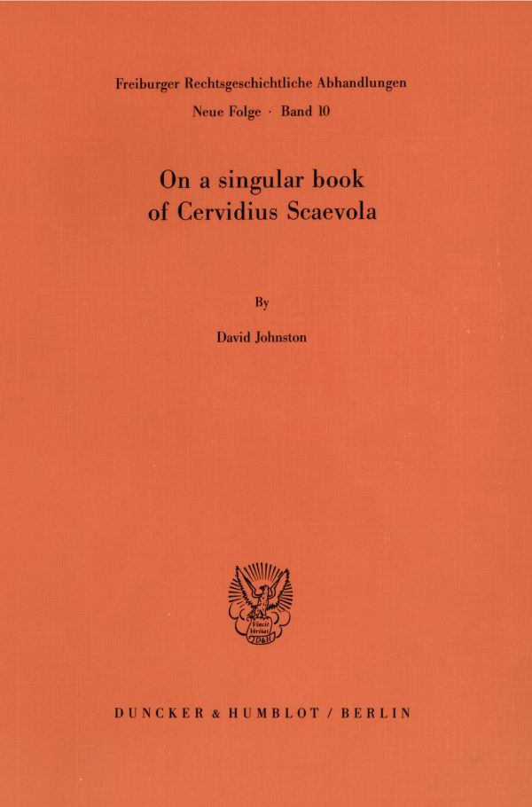 On a singular book of Cervidius Scaevola.