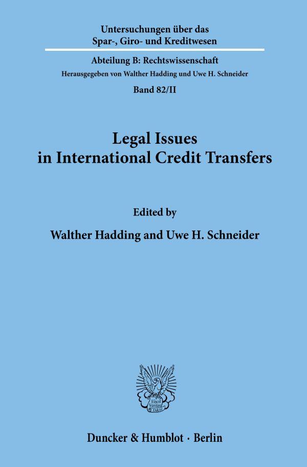 Legal Issues in International Credit Transfers.