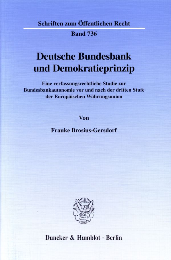 Deutsche Bundesbank und Demokratieprinzip.