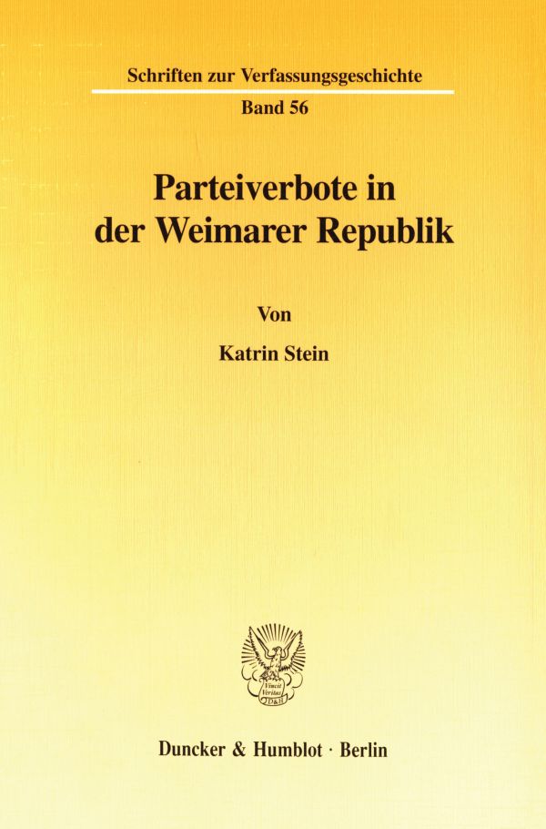 Parteiverbote in der Weimarer Republik.