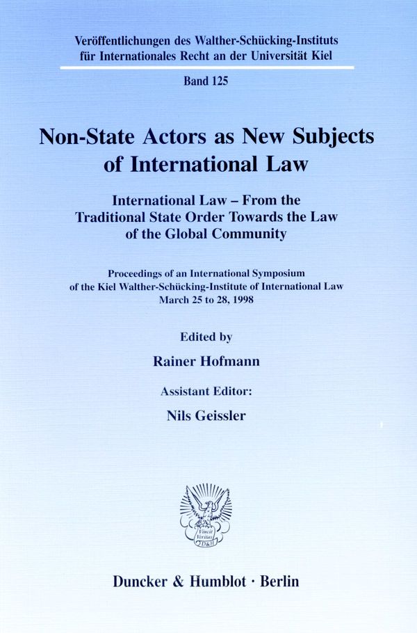 Non-State Actors as New Subjects of International Law.