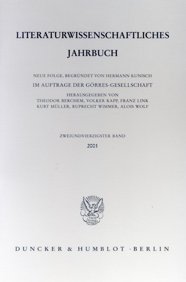 Literaturwissenschaftliches Jahrbuch. Bd.42/2001