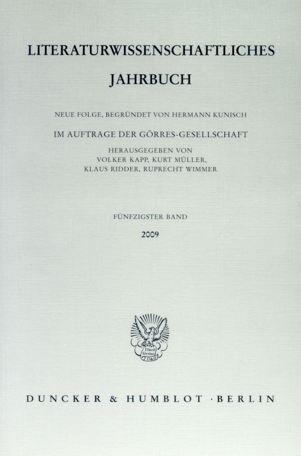 Literaturwissenschaftliches Jahrbuch.. Bd.50/2009