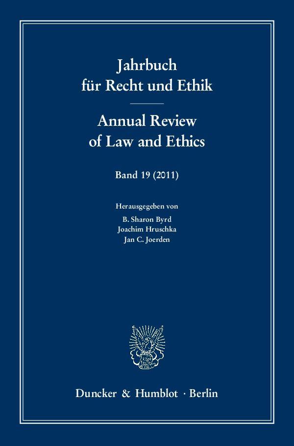 Jahrbuch für Recht und Ethik / Annual Review of Law and Ethics. Political Ethics