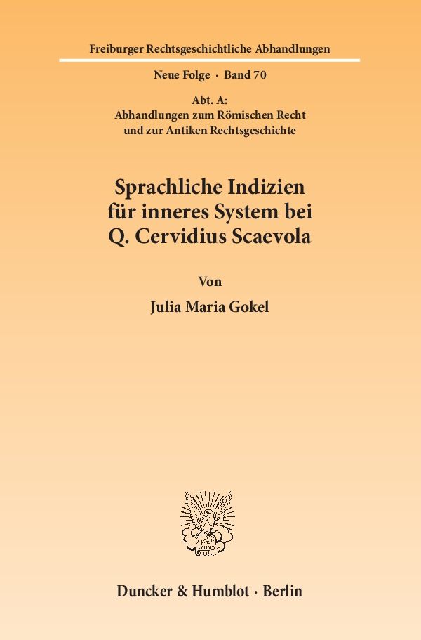 Sprachliche Indizien für inneres System bei Q. Cervidius Scaevola.