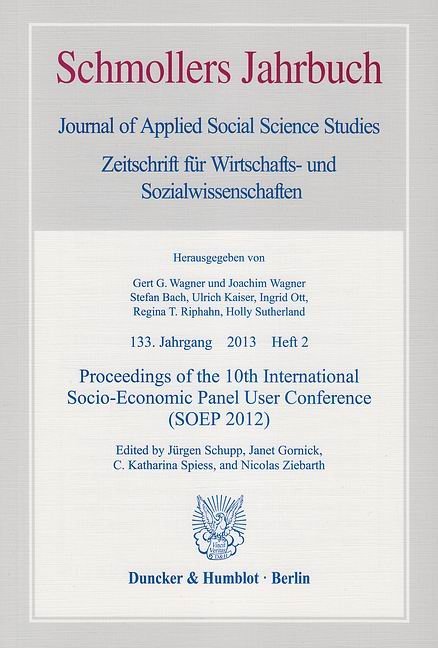 Proceedings of the 10th International Socio-Economic Panel User Conference (SOEP 2012)