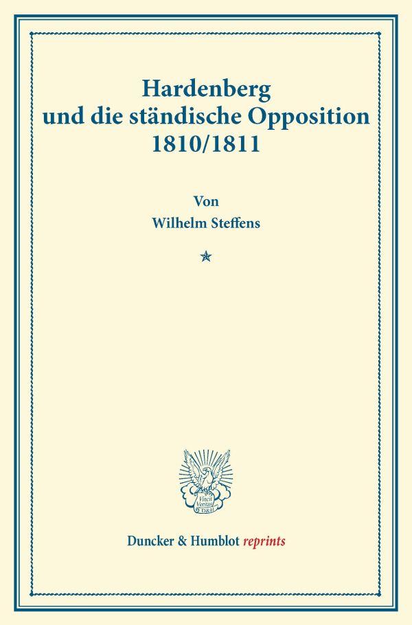 Hardenberg und die ständische Opposition 1810/1811