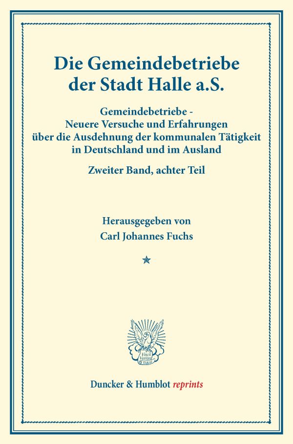 Die Gemeindebetriebe der Stadt Halle a.S.. Bd.2, Tl.8