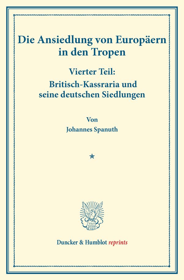 Britisch-Kassraria und seine deutschen Siedlungen.