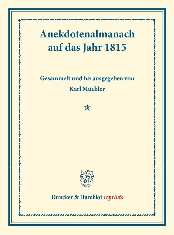 Anekdotenalmanach auf das Jahr 1815.