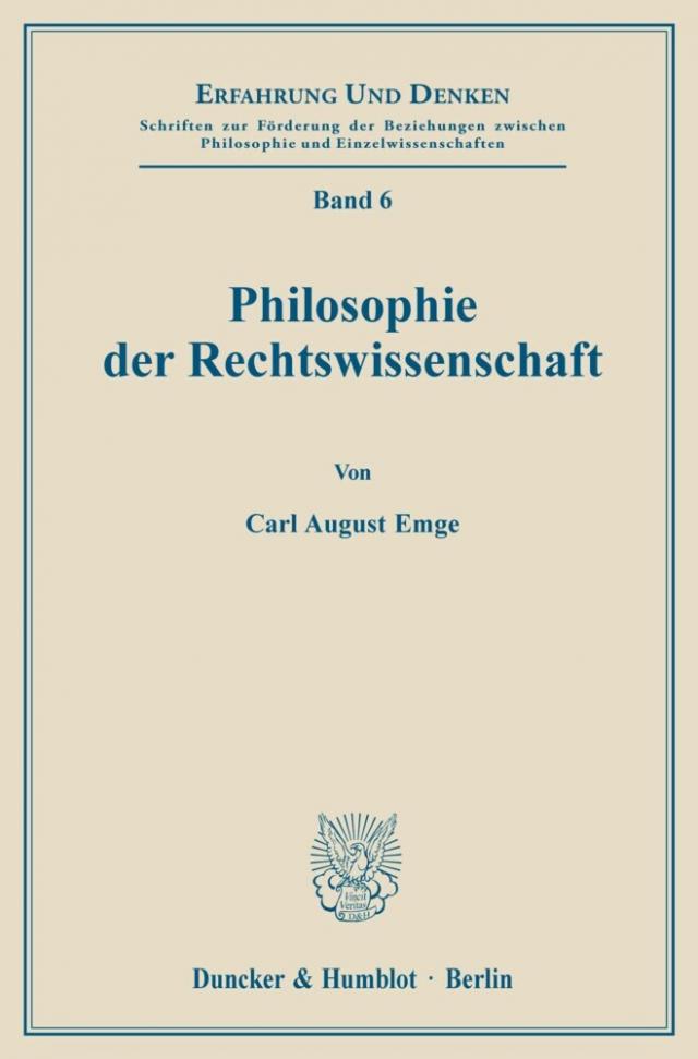 Philosophie der Rechtswissenschaft.
