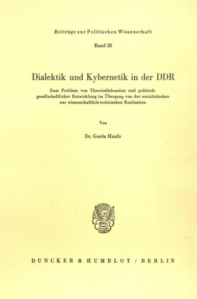 Dialektik und Kybernetik in der DDR.