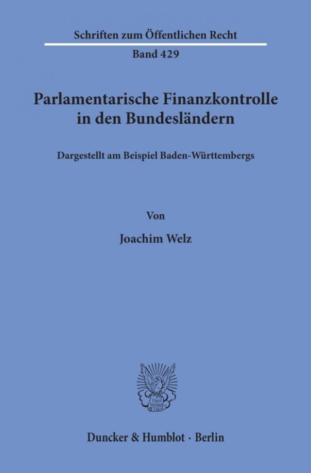 Parlamentarische Finanzkontrolle in den Bundesländern,