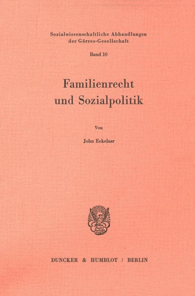 Familienrecht und Sozialpolitik.