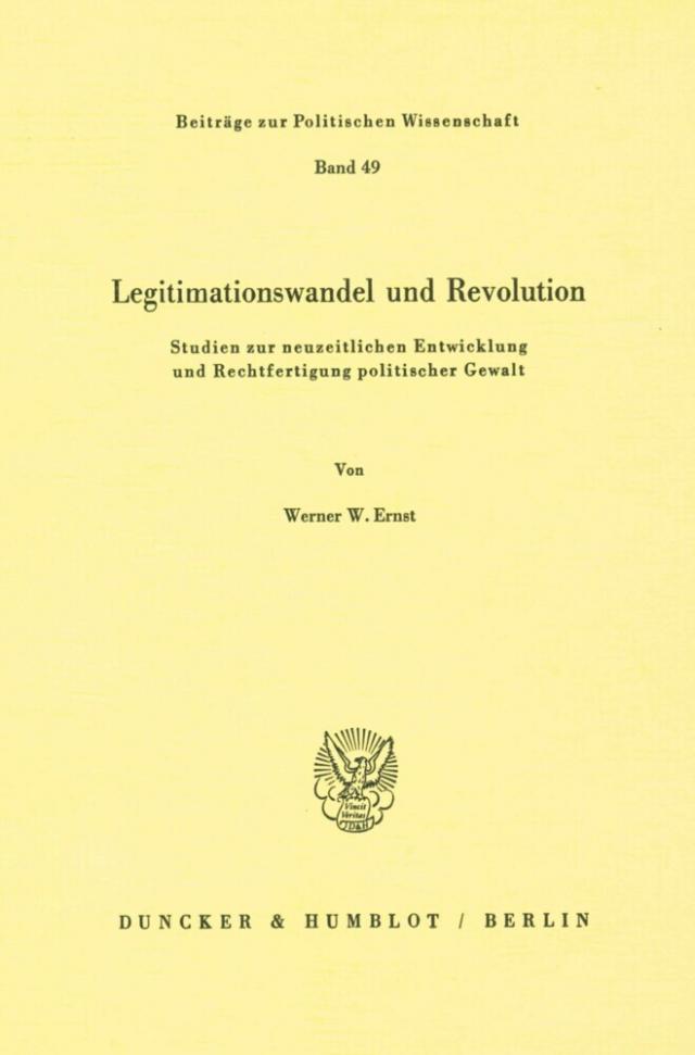 Legitimationswandel und Revolution.