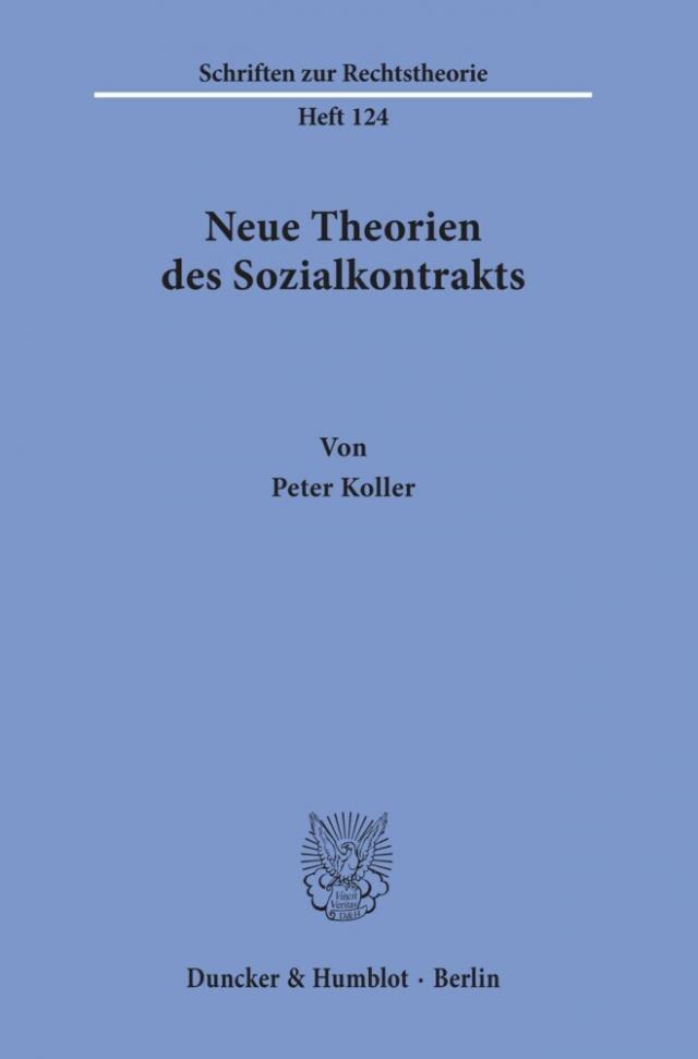 Neue Theorien des Sozialkontrakts.