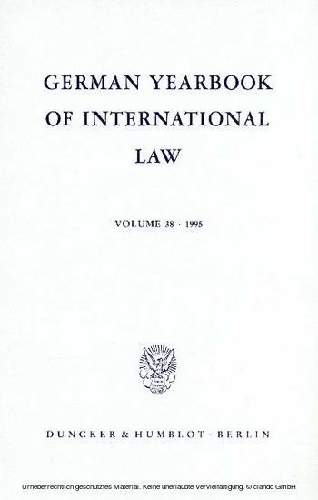 German Yearbook of International Law / Jahrbuch für Internationales Recht.
