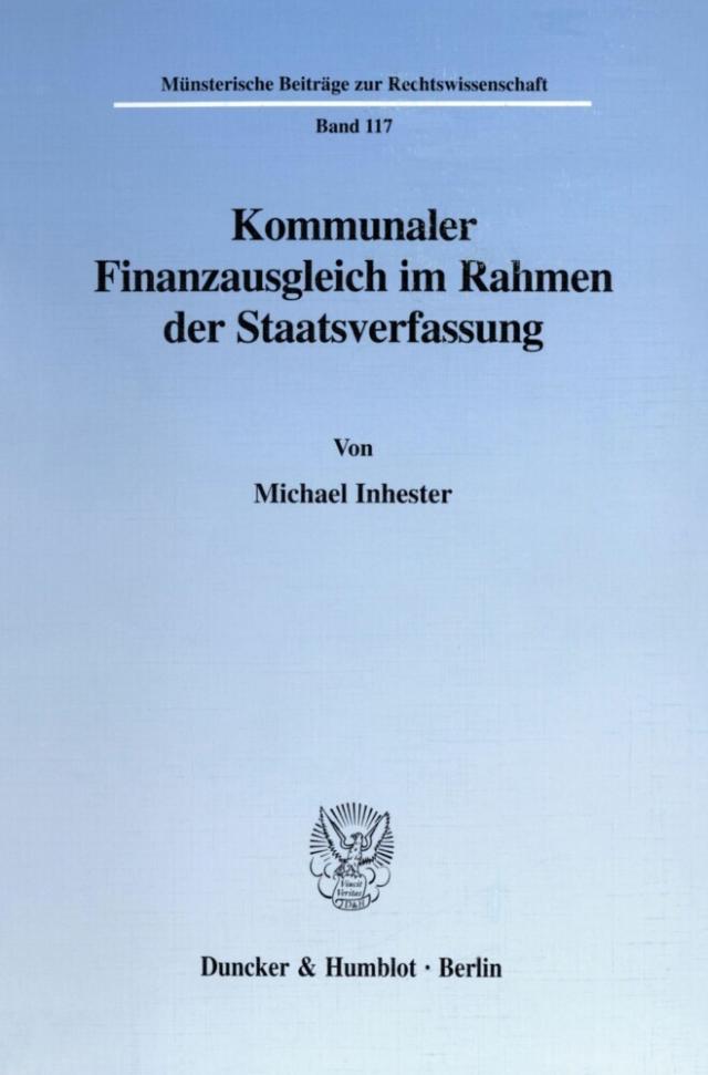 Kommunaler Finanzausgleich im Rahmen der Staatsverfassung.