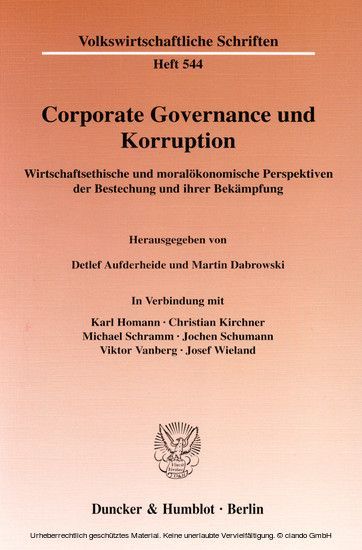 Corporate Governance und Korruption.