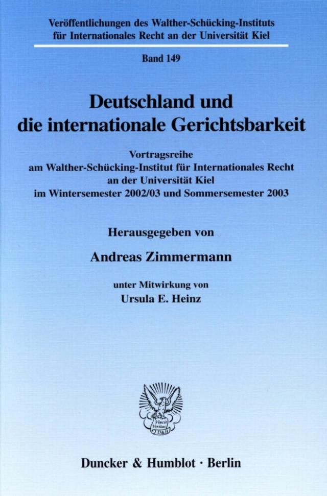 Deutschland und die internationale Gerichtsbarkeit.
