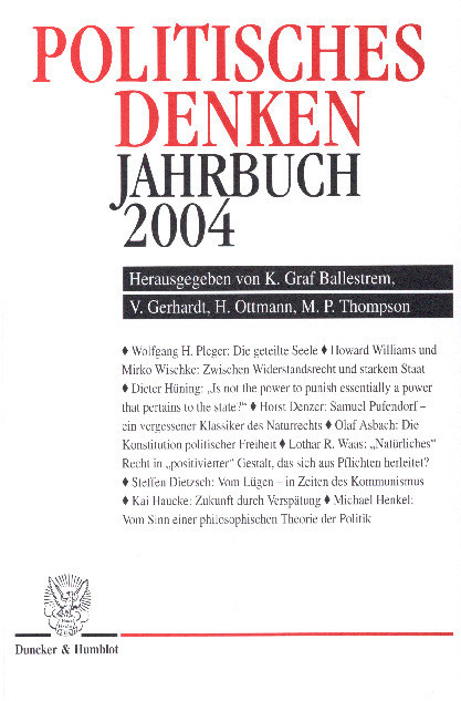 Politisches Denken. Jahrbuch 2004.