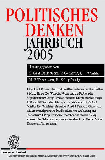 Politisches Denken. Jahrbuch 2005.