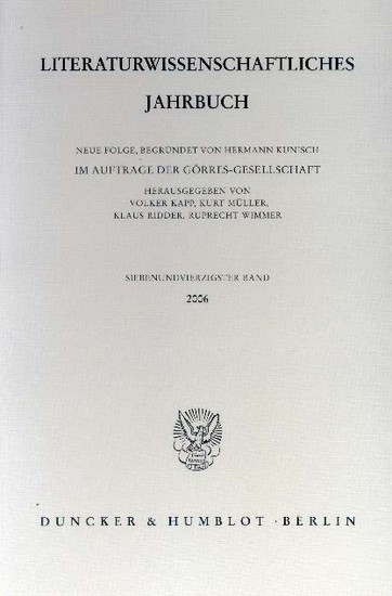 Literaturwissenschaftliches Jahrbuch.