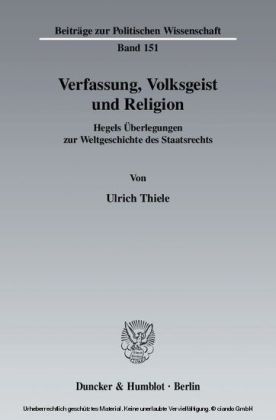 Verfassung, Volksgeist und Religion.