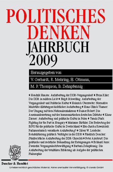 Politisches Denken. Jahrbuch 2009.