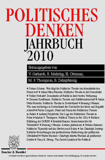 Politisches Denken. Jahrbuch 2010.