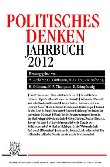 Politisches Denken. Jahrbuch 2012.