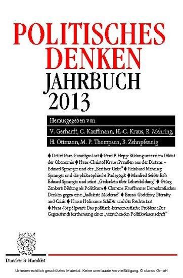Politisches Denken. Jahrbuch 2013.