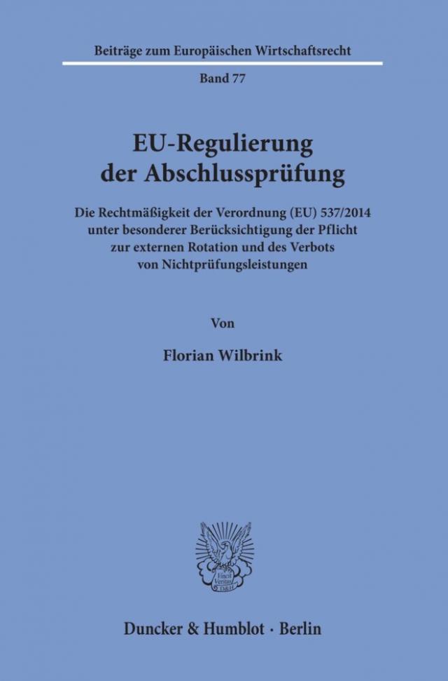 EU-Regulierung der Abschlussprüfung.