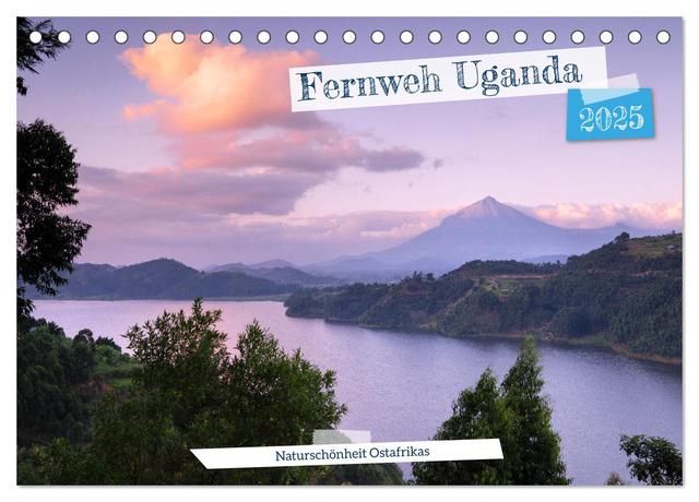 Fernweh Uganda - Naturschönheit Ostafrikas (Tischkalender 2025 DIN A5 quer), CALVENDO Monatskalender