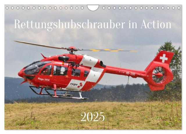 Rettungshubschrauber in Action (Wandkalender 2025 DIN A4 quer), CALVENDO Monatskalender