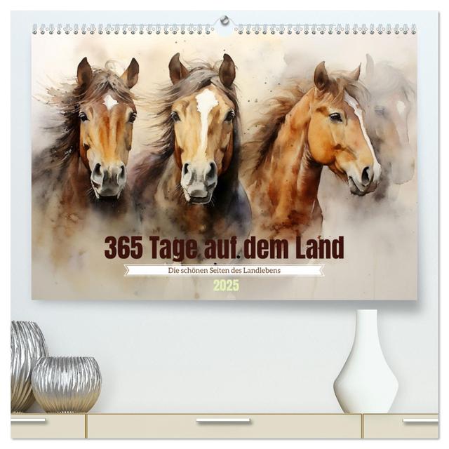 365 Tage auf dem Land (hochwertiger Premium Wandkalender 2025 DIN A2 quer), Kunstdruck in Hochglanz