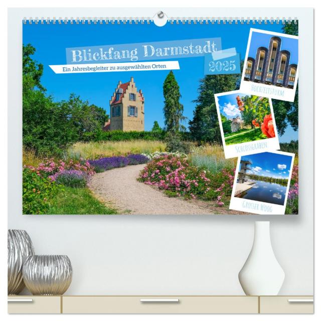 Blickfang Darmstadt! (hochwertiger Premium Wandkalender 2025 DIN A2 quer), Kunstdruck in Hochglanz