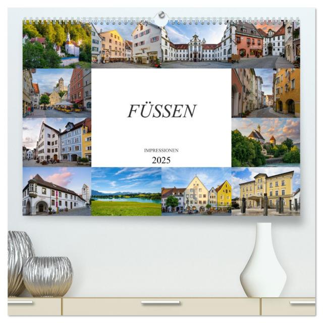 Füssen Impressionen (hochwertiger Premium Wandkalender 2025 DIN A2 quer), Kunstdruck in Hochglanz