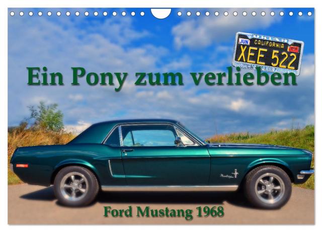Ein Pony zum verlieben - Ford Mustang 1968 (Wandkalender 2025 DIN A4 quer), CALVENDO Monatskalender