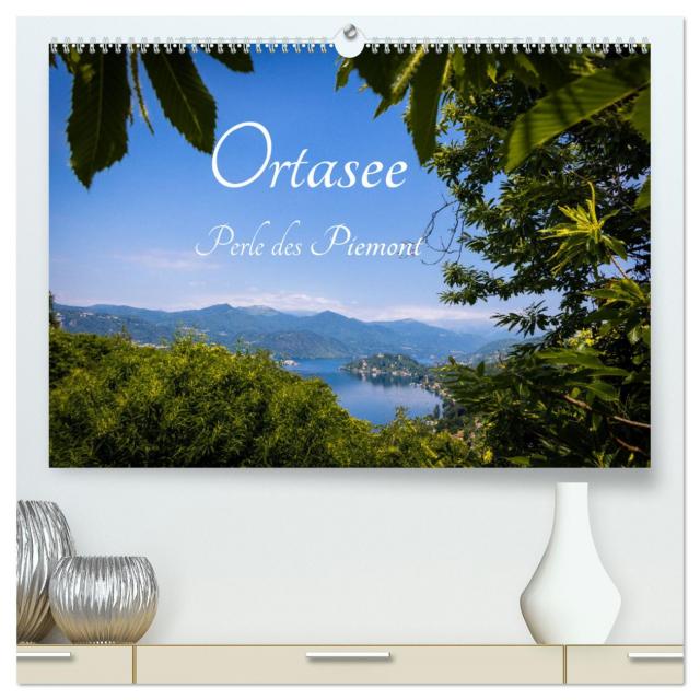 Ortasee - Perle des Piemont (hochwertiger Premium Wandkalender 2025 DIN A2 quer), Kunstdruck in Hochglanz