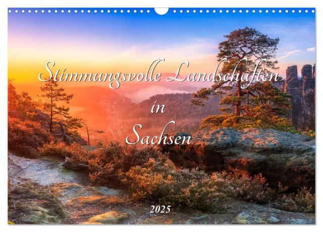 Stimmungsvolle Landschaften in Sachsen 2025 (Wandkalender 2025 DIN A3 quer), CALVENDO Monatskalender