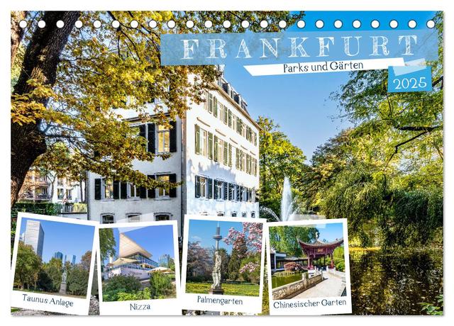 Frankfurt - Parks und Gärten (Tischkalender 2025 DIN A5 quer), CALVENDO Monatskalender